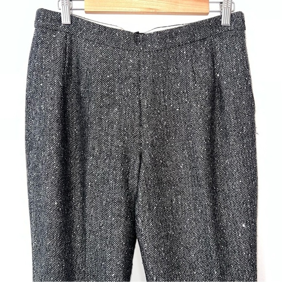 J. Crew Silver Gray Sequin Martie Sparkle Herringbone Crop Pants - Picture 5 of 8